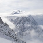 View from the top of Grands Montets toward Mont Blanc