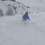 Sam ripping up the off piste