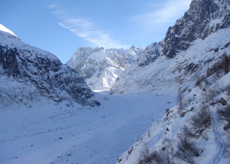 Looking back up the Mer de Glace