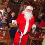 Santa arrived at the restaurant