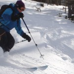 Carolyn skiing off piste