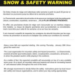 Snow & Saftey Warning
