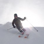 Chris skiing powder