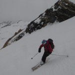 Breezy skiing down