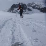 Ski touring from the Dix Refuge