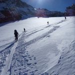 Ski touring from the Dix Refuge