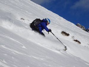 Breezy skiing Le Brevent off piste