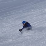 Deep snow skiing