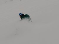 Skiing powder at Grands Montets
